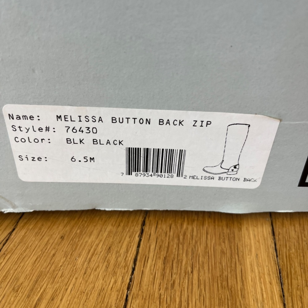 Frye Melissa Button  Back Zip Leather Riding Boots size 6.5 New With Tags - Picture 3 of 5